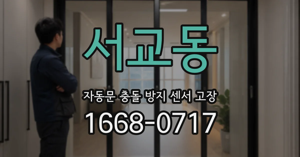 서교동 자동문 충돌 방지 센서 고장