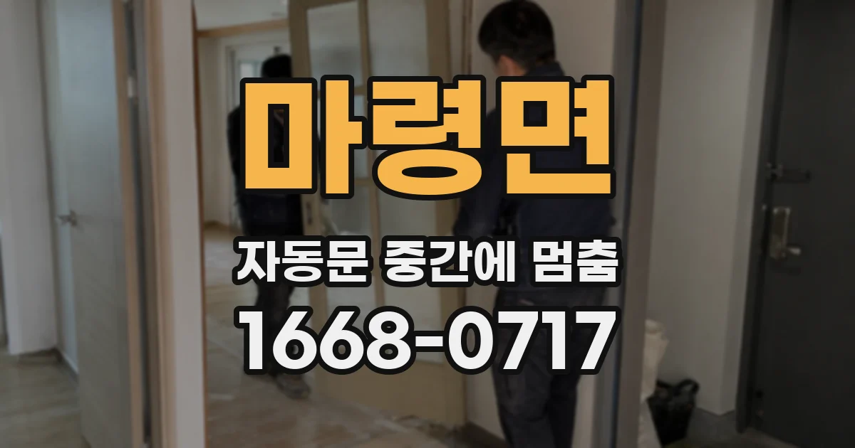 마령면 자동문 중간에 멈춤