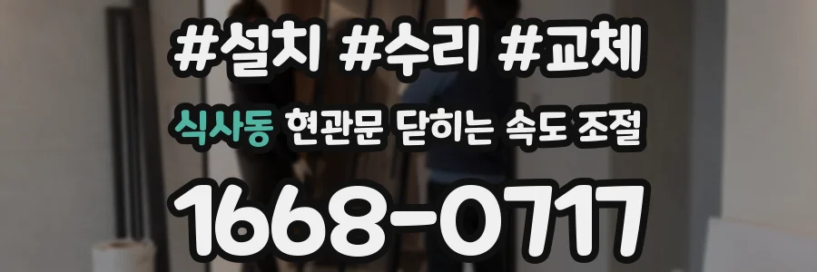 식사동 현관문 닫히는 속도 조절