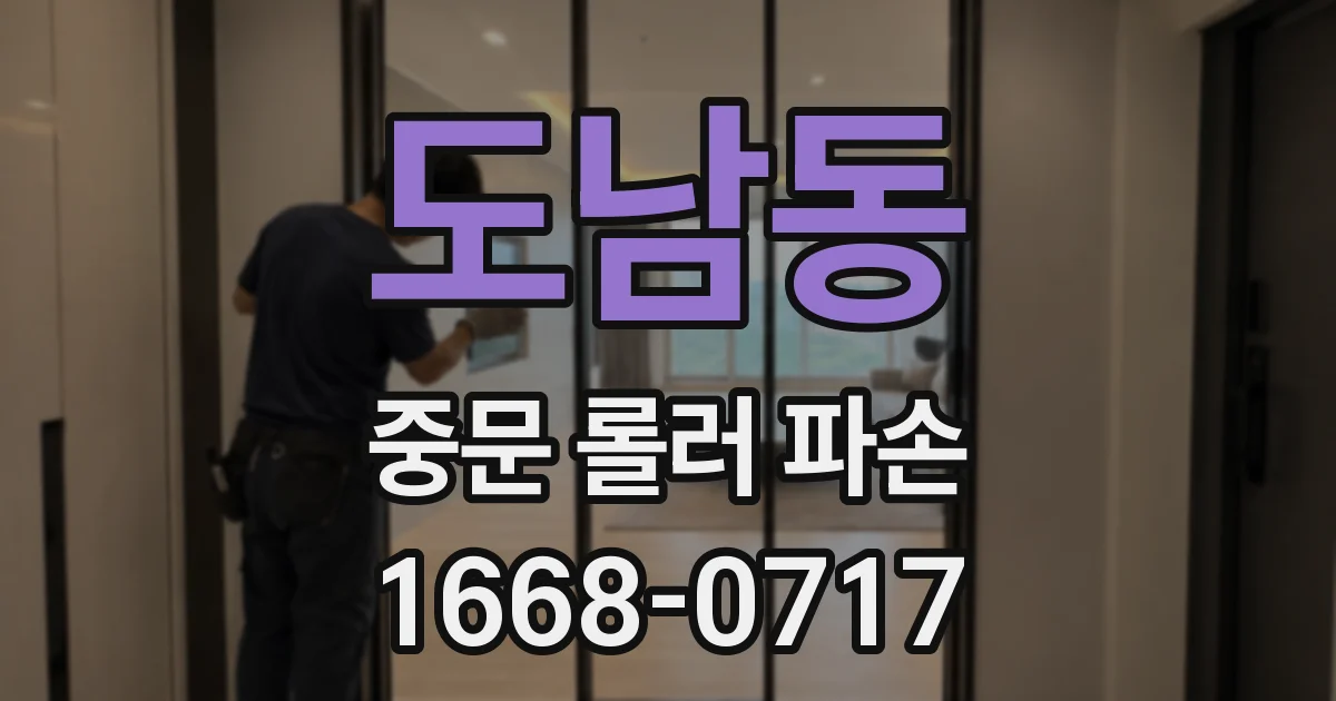 도남동 중문 롤러 파손