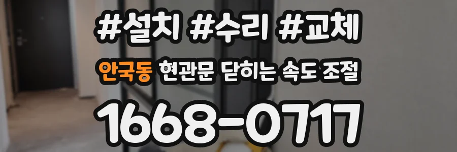 안국동 현관문 닫히는 속도 조절