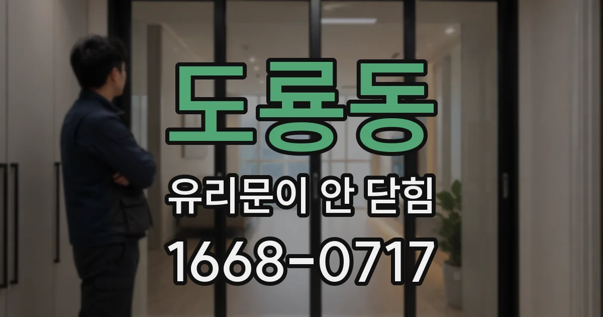 도룡동 유리문이 안 닫힘