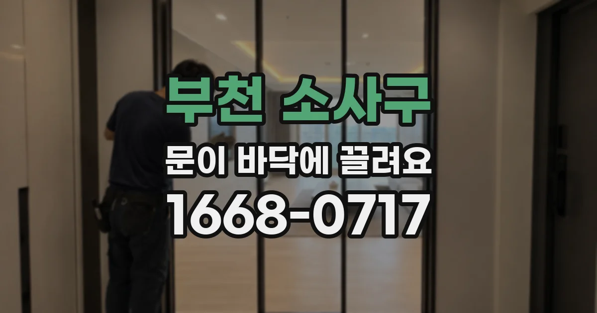 부천 소사구 문이 바닥에 끌려요
