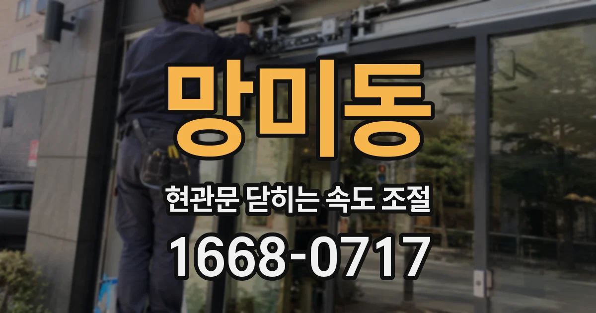 망미동 현관문 닫히는 속도 조절