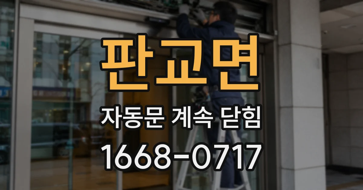 판교면 자동문 계속 닫힘