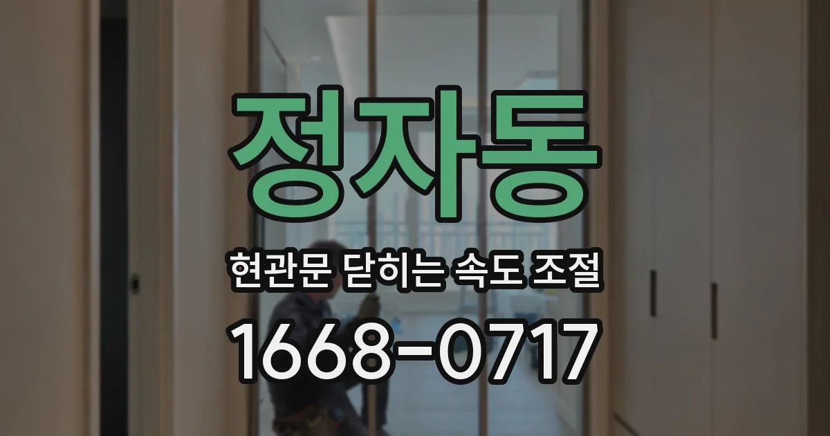 정자동 현관문 닫히는 속도 조절