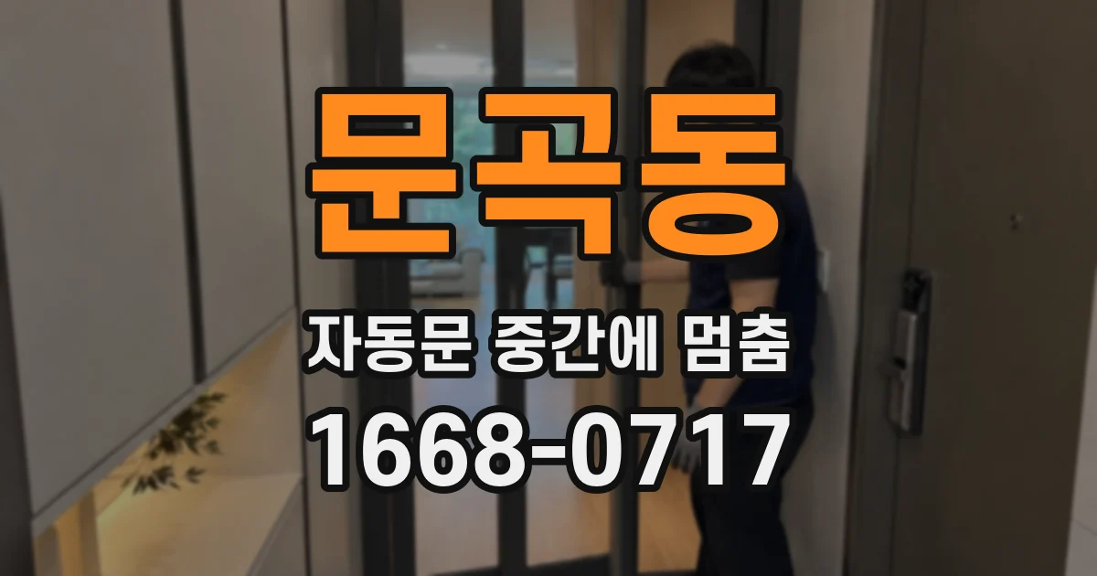 문곡동 자동문 중간에 멈춤