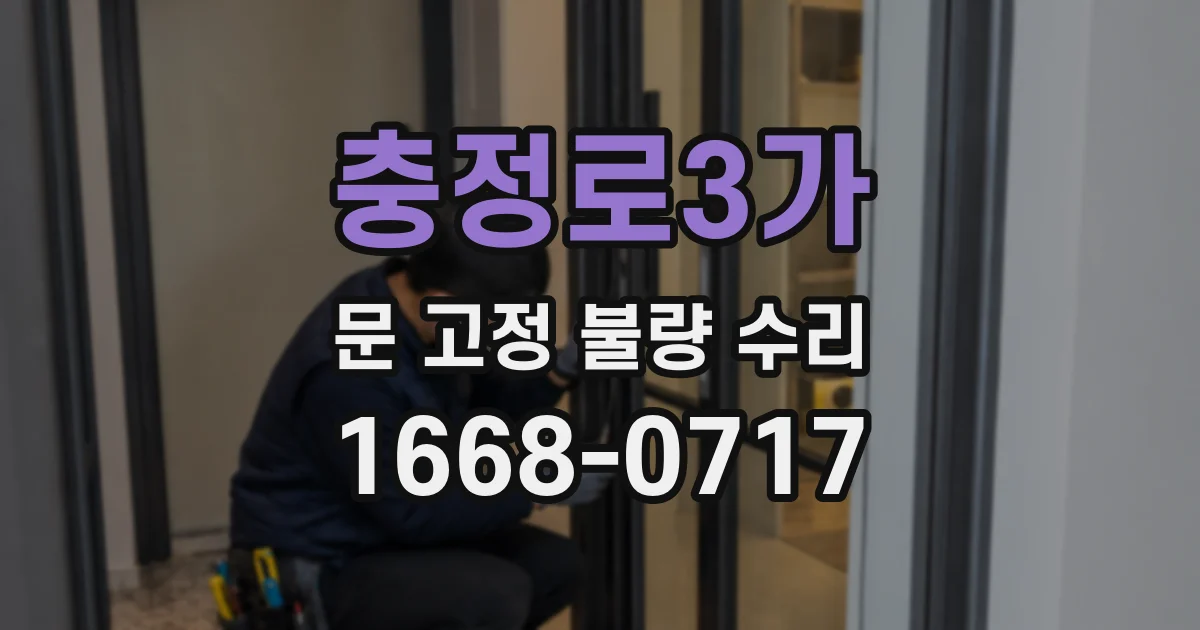 충정로3가 문 고정 불량 수리