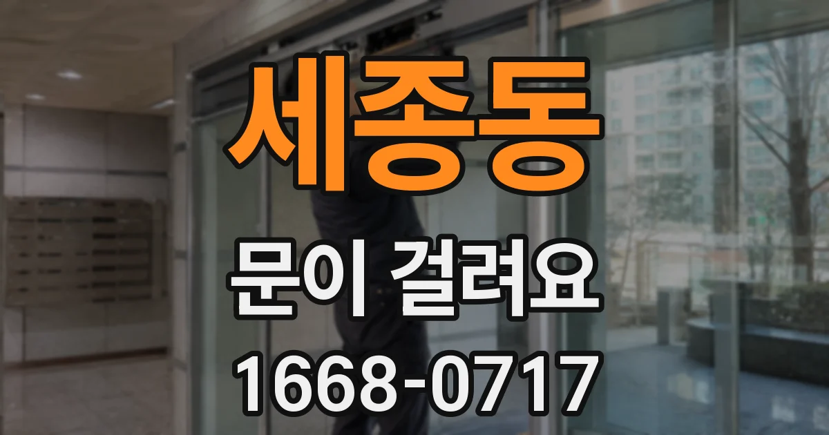 세종동 문이 걸려요
