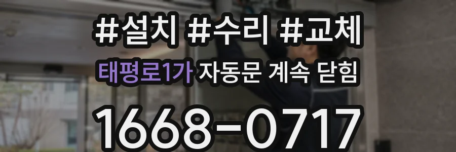 태평로1가 자동문 계속 닫힘