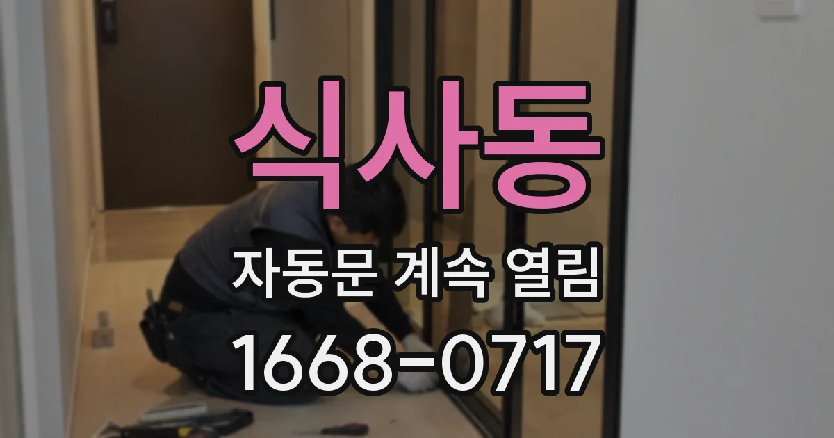 식사동 자동문 계속 열림