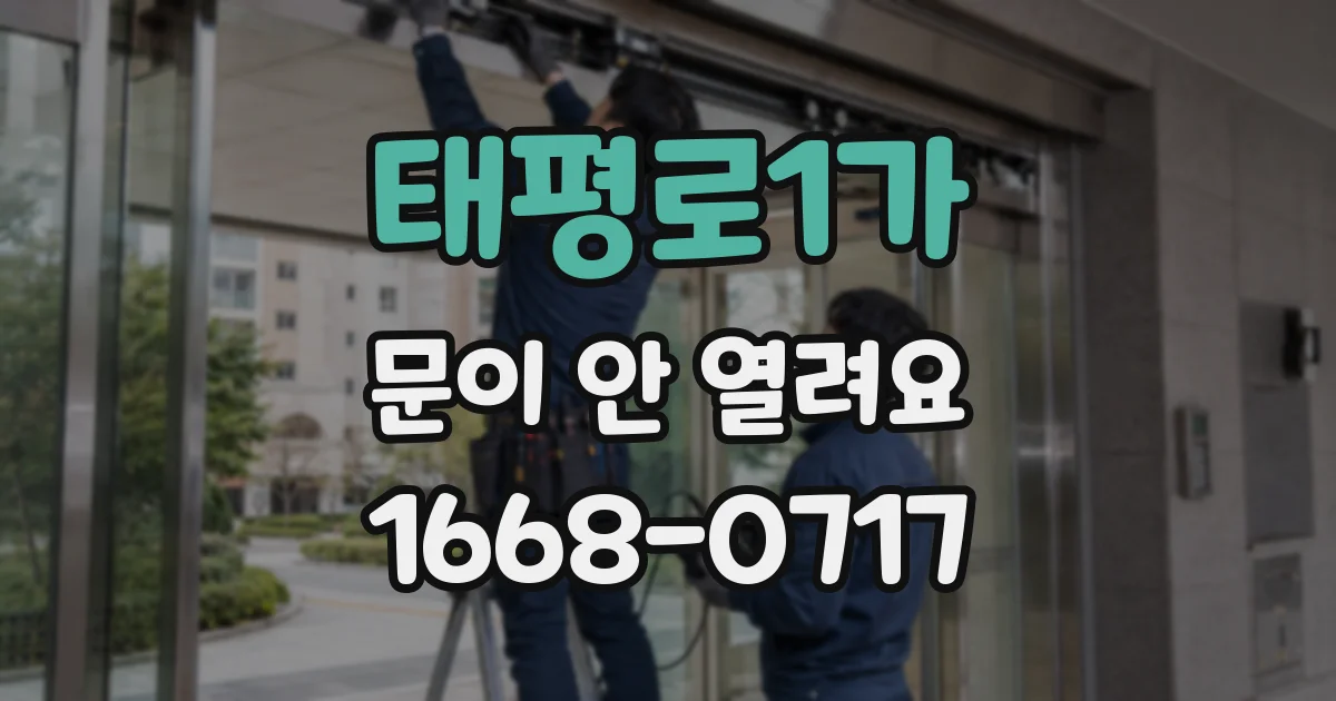 태평로1가 문이 안 열려요