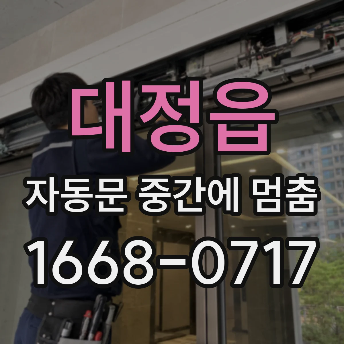 대정읍 자동문 중간에 멈춤