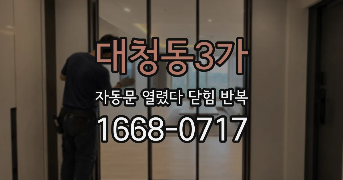대청동3가 자동문 열렸다 닫힘 반복