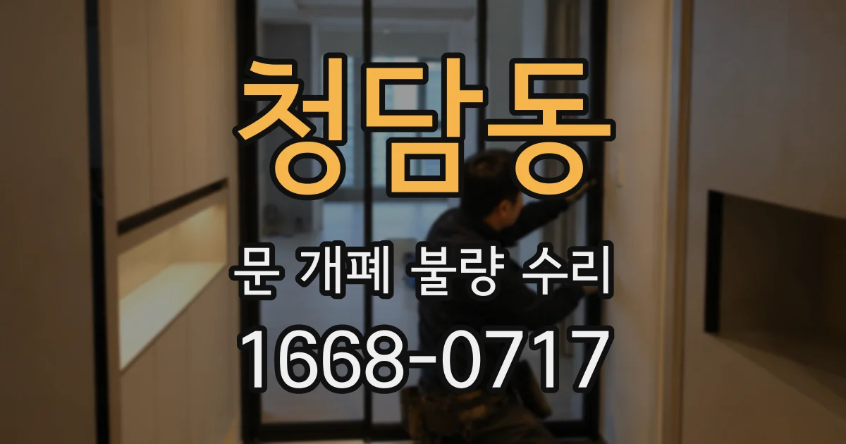 청담동 문 개폐 불량 수리