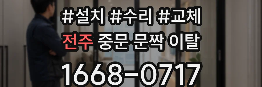 전주 중문 문짝 이탈