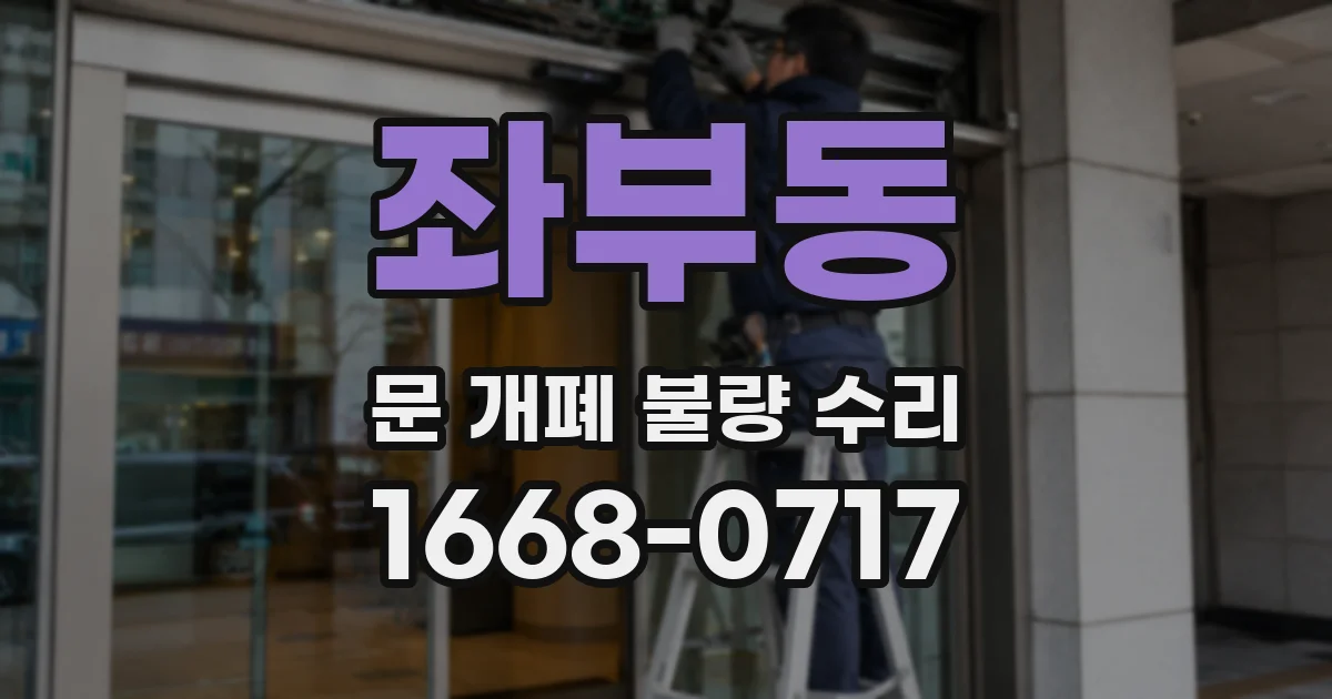좌부동 문 개폐 불량 수리