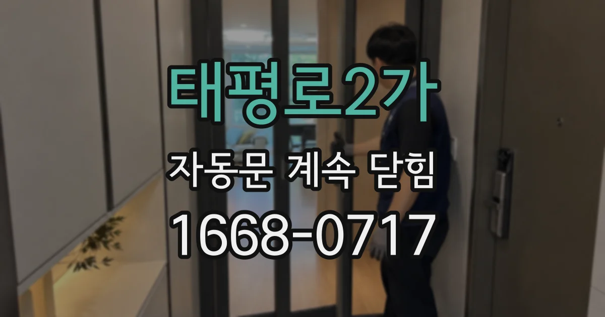 태평로2가 자동문 계속 닫힘