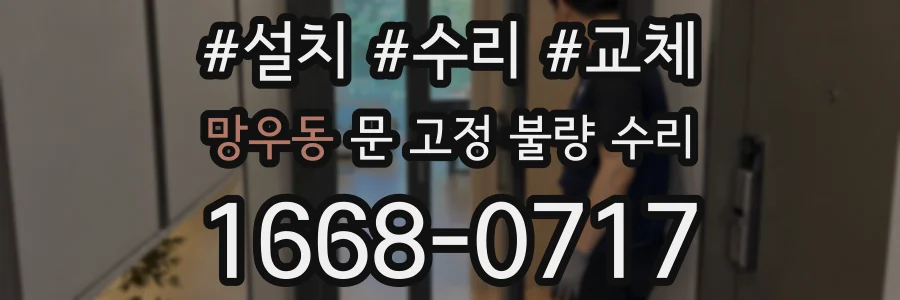 망우동 문 고정 불량 수리