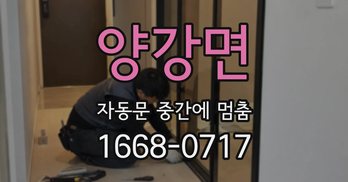 양강면 자동문 중간에 멈춤