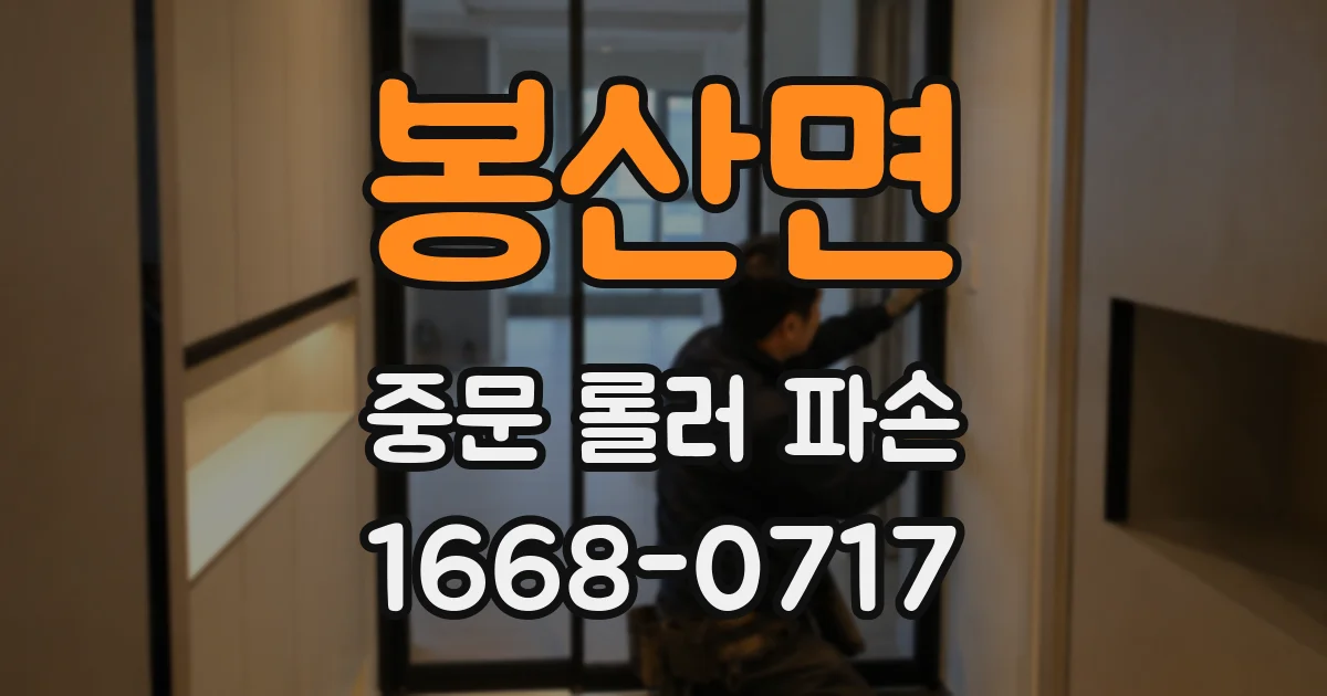 봉산면 중문 롤러 파손