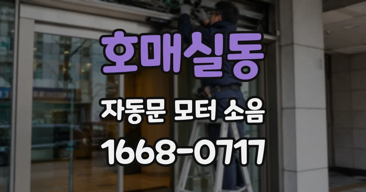 호매실동 자동문 모터 소음
