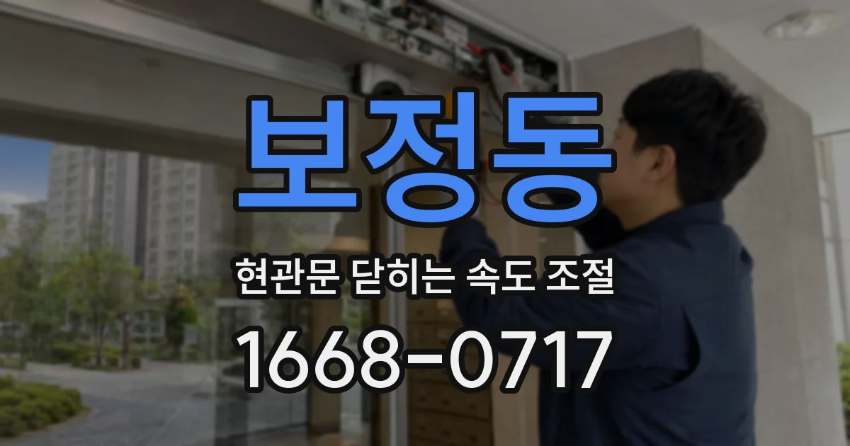 보정동 현관문 닫히는 속도 조절
