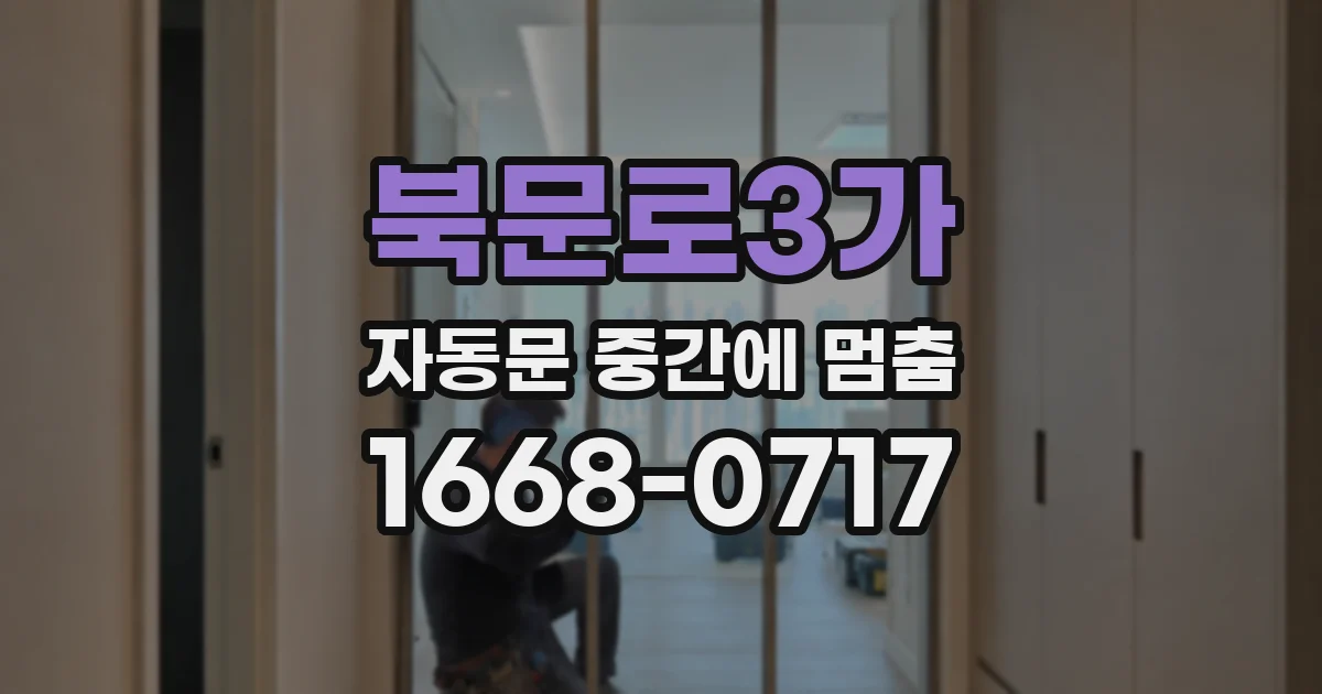 북문로3가 자동문 중간에 멈춤