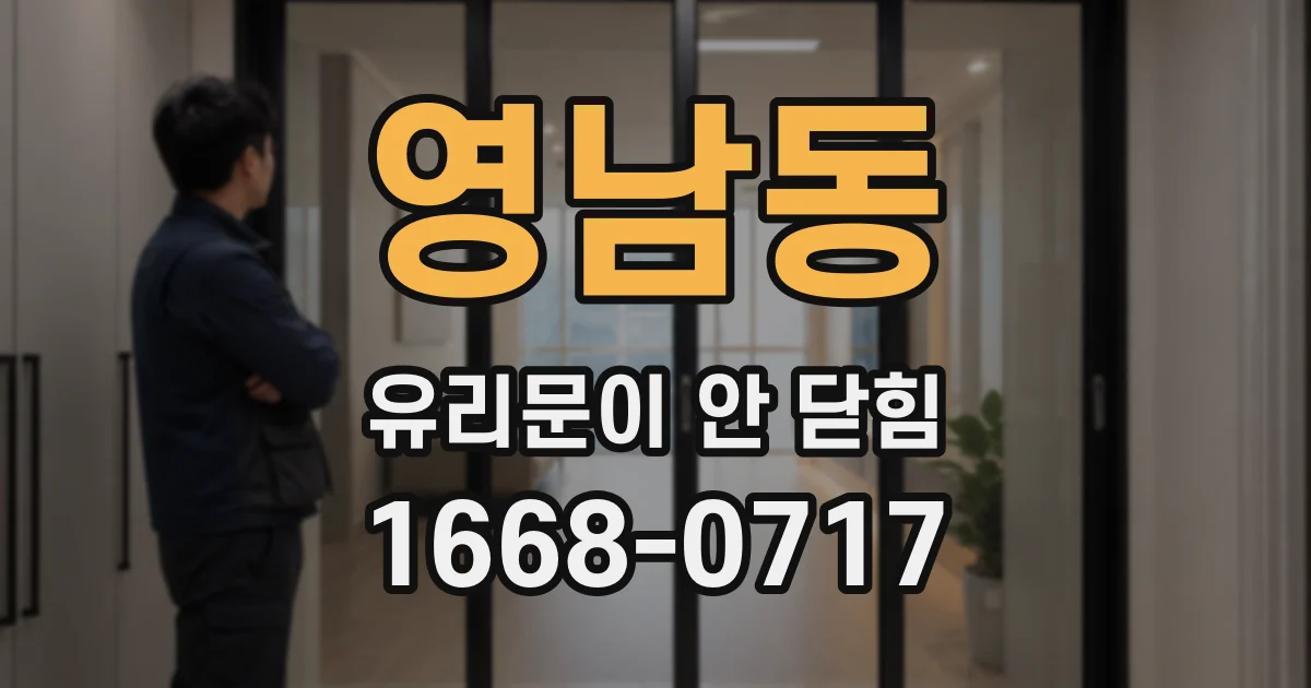 영남동 유리문이 안 닫힘