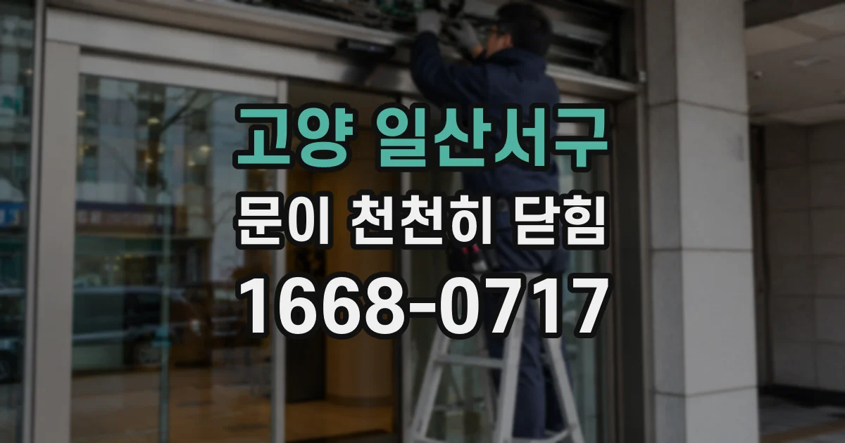 고양 일산서구 문이 천천히 닫힘