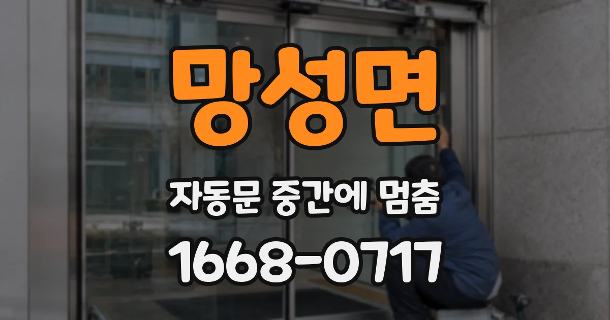 망성면 자동문 중간에 멈춤