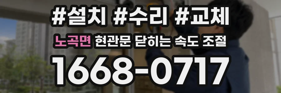 노곡면 현관문 닫히는 속도 조절