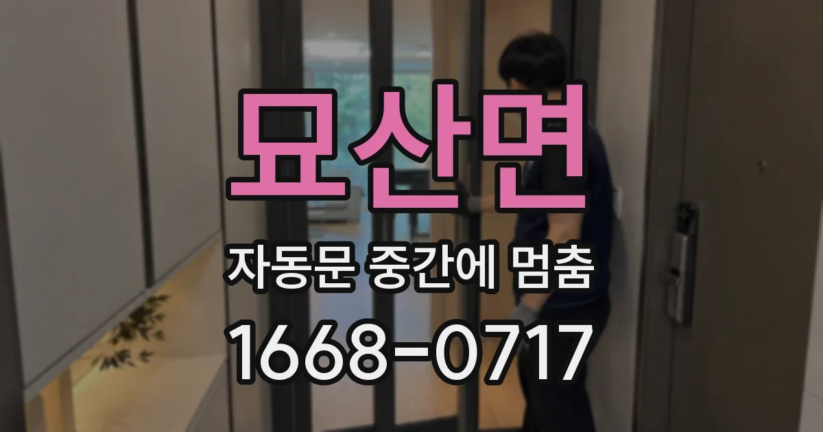 묘산면 자동문 중간에 멈춤