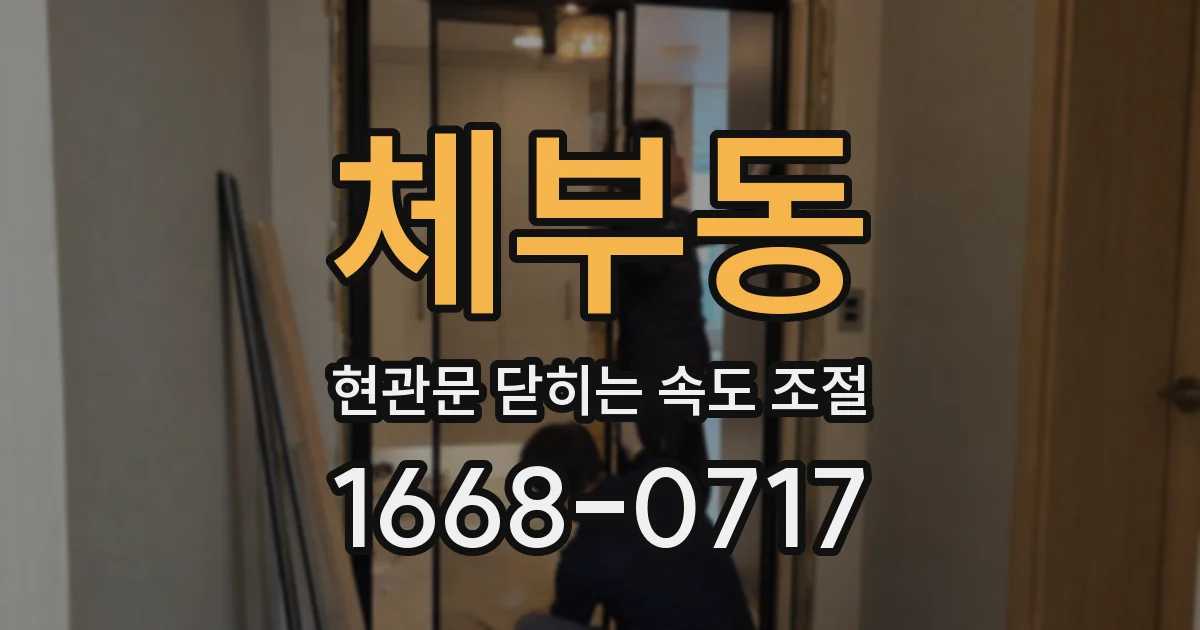 체부동 현관문 닫히는 속도 조절