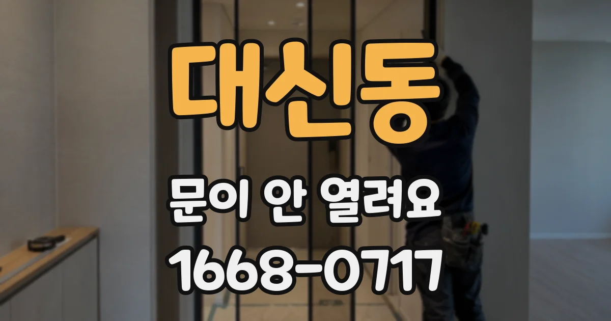 대신동 문이 안 열려요