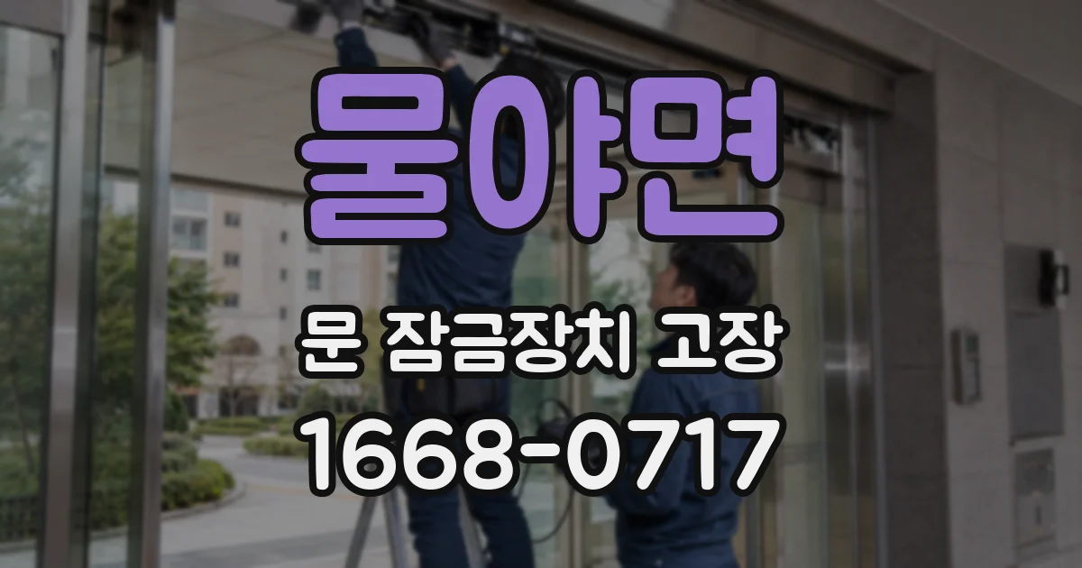 물야면 문 잠금장치 고장