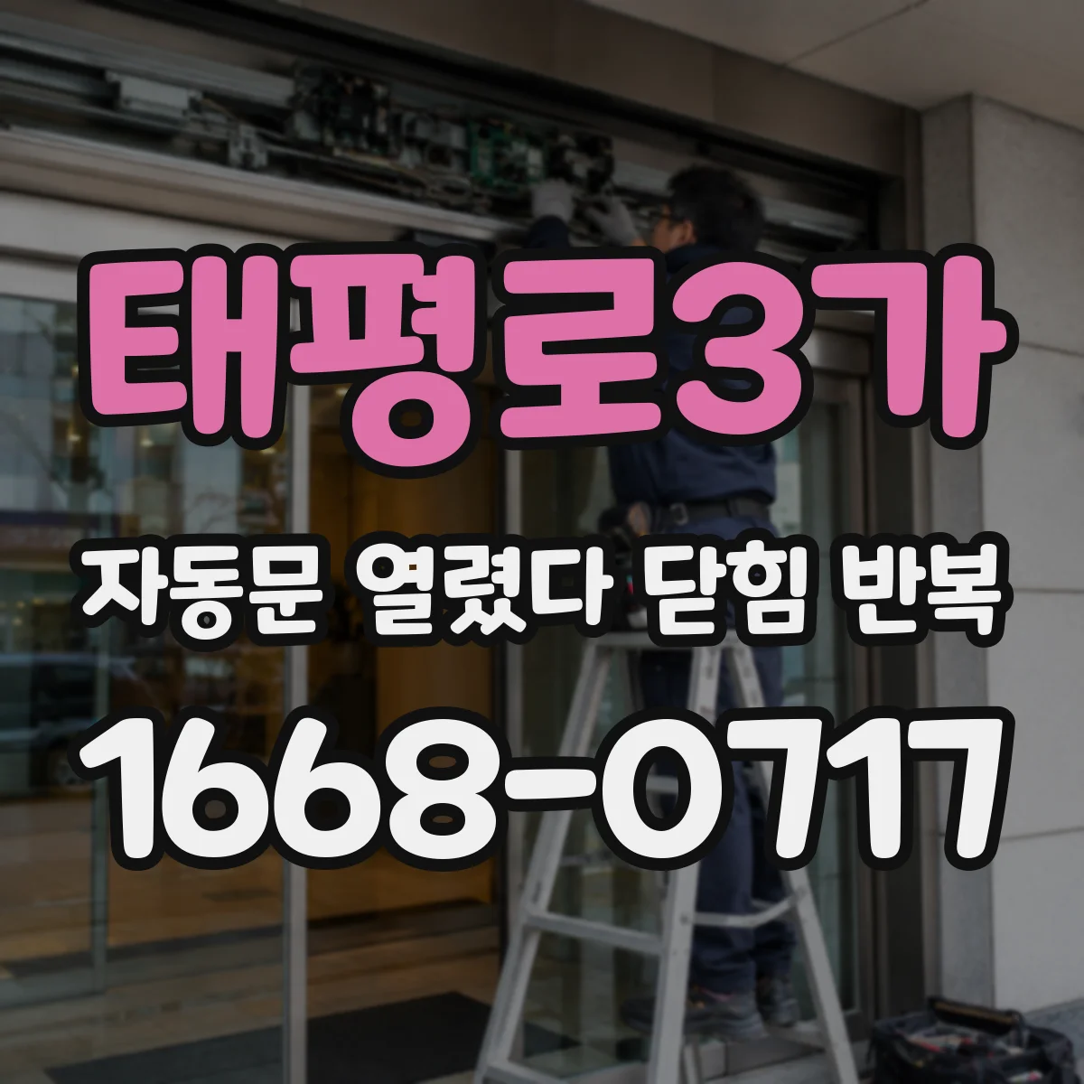 태평로3가 자동문 열렸다 닫힘 반복