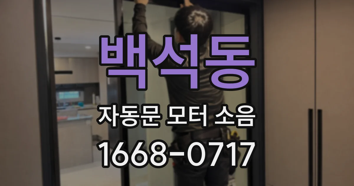 백석동 자동문 모터 소음