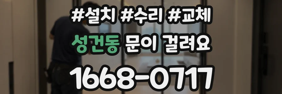 성건동 문이 걸려요