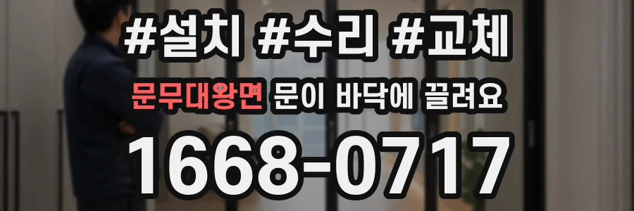 문무대왕면 문이 바닥에 끌려요