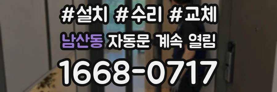 남산동 자동문 계속 열림