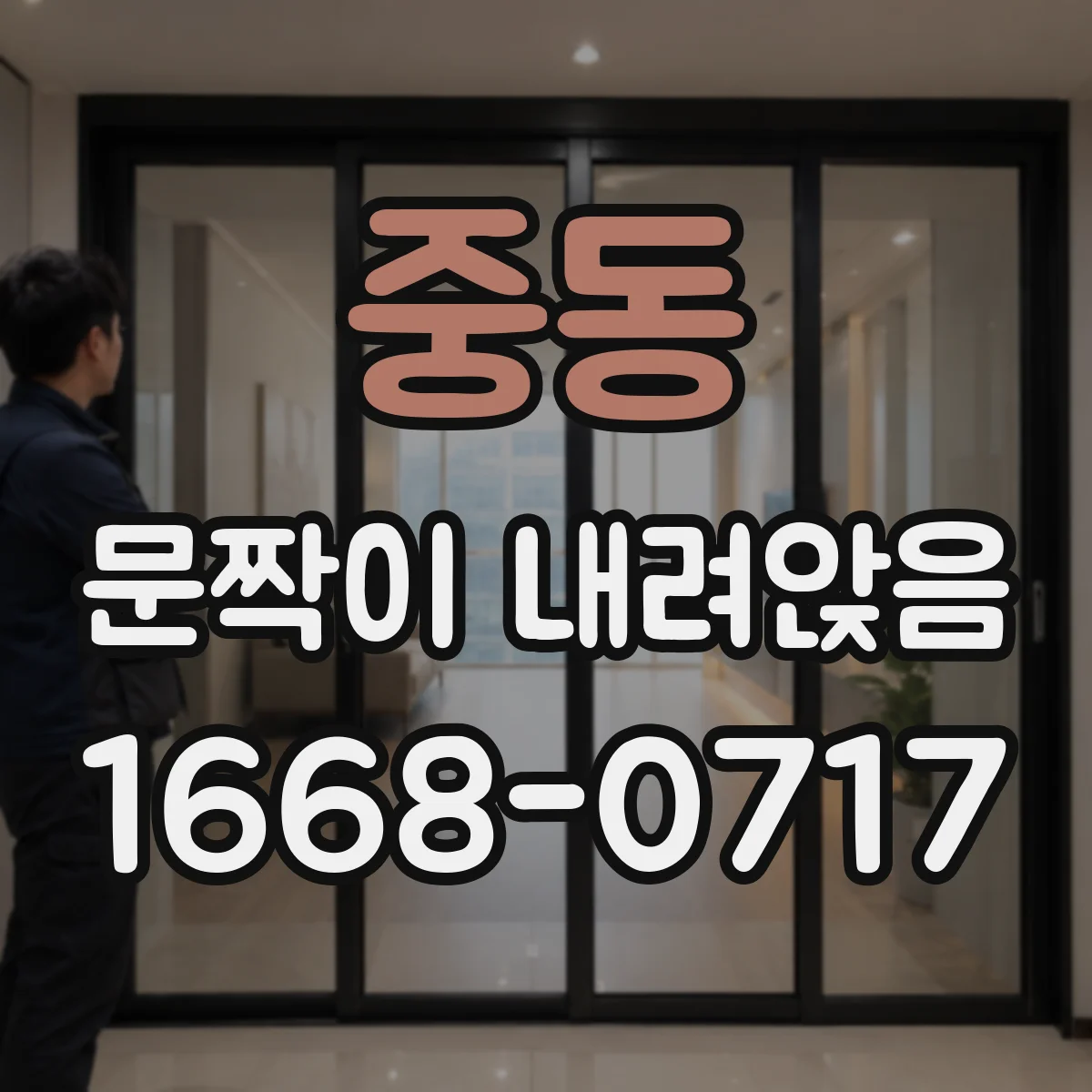 중동 문짝이 내려앉음