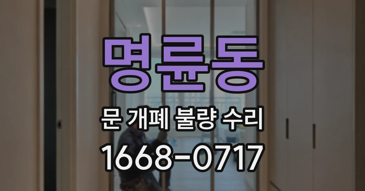 명륜동 문 개폐 불량 수리