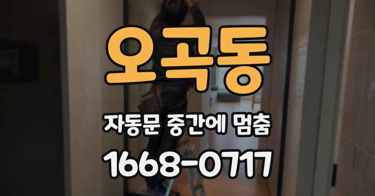 오곡동 자동문 중간에 멈춤