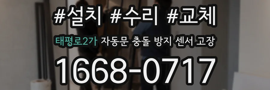 태평로2가 자동문 충돌 방지 센서 고장