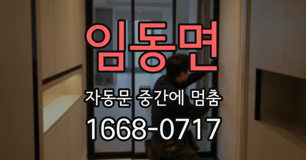 임동면 자동문 중간에 멈춤