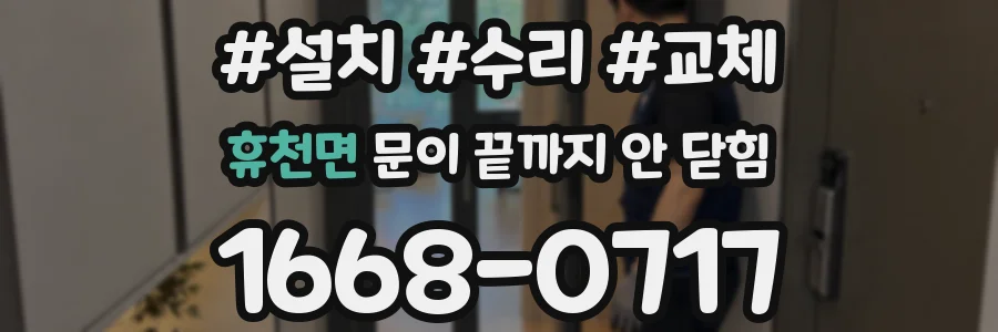 휴천면 문이 끝까지 안 닫힘