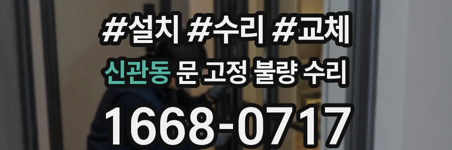 신관동 문 고정 불량 수리
