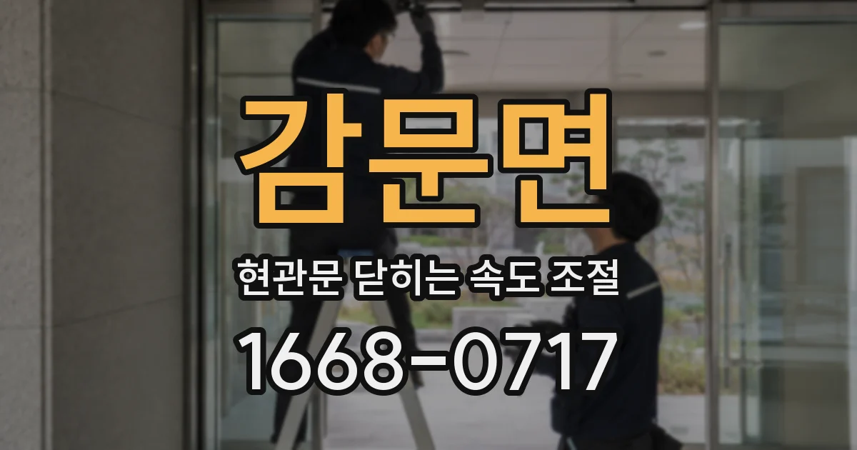 감문면 현관문 닫히는 속도 조절