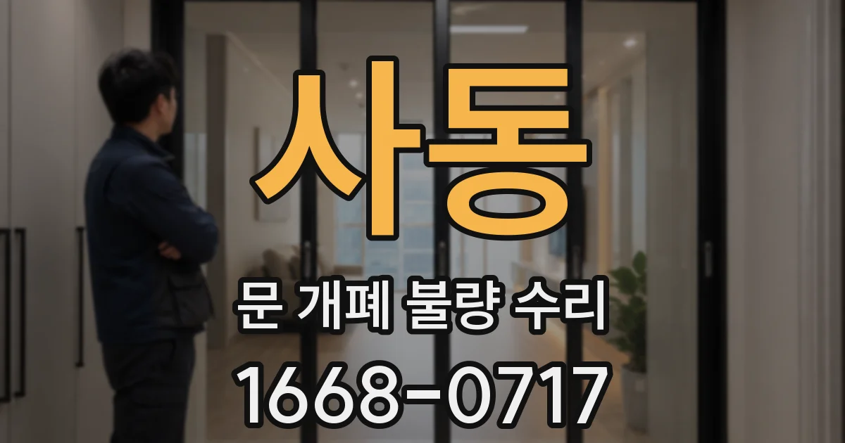사동 문 개폐 불량 수리